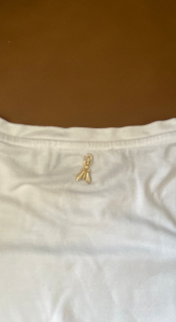 Patrizia marka beyaz taşlı kız cocuk Mini Tişört - Görsel 4