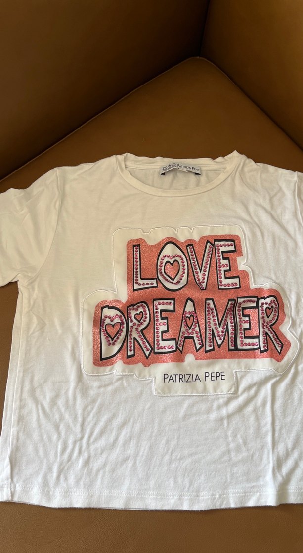 Patrizia marka beyaz taşlı kız cocuk Mini Tişört - Görsel 2