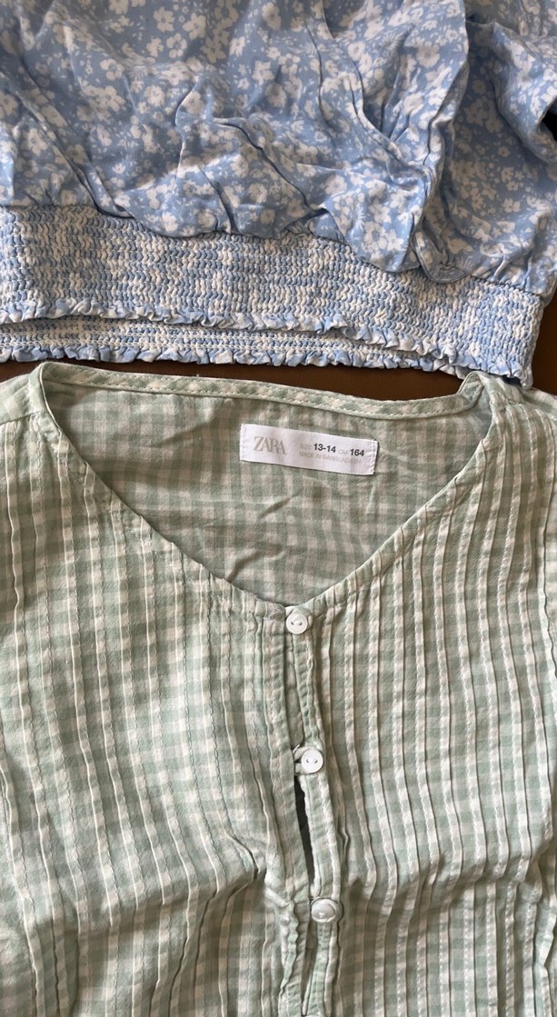 3 parca tek Kız Çocuk Gri Ekose Kısa Kollu Elbise - Görsel 5