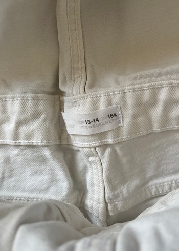 Kızlar için beyaz jean askılı tulum - Görsel 5