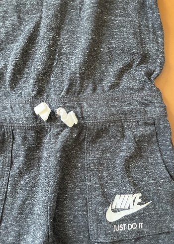Nike koyu Gri Kız şort tulum ve üst  Takımı Fermuarlı Kapüşonlu - Görsel 7