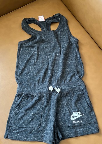 Nike koyu Gri Kız şort tulum ve üst  Takımı Fermuarlı Kapüşonlu - Görsel 6