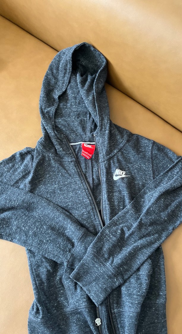 Nike koyu Gri Kız şort tulum ve üst  Takımı Fermuarlı Kapüşonlu - Görsel 2