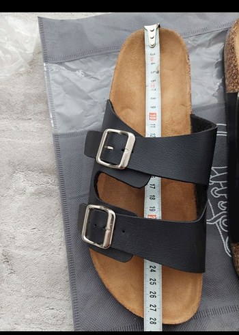 Tokalı Erkek Terlik - Gri Kahverengi - Görsel 2