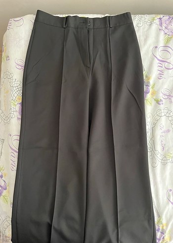 Kadın Siyah Palazzo Kumaş Pantolon