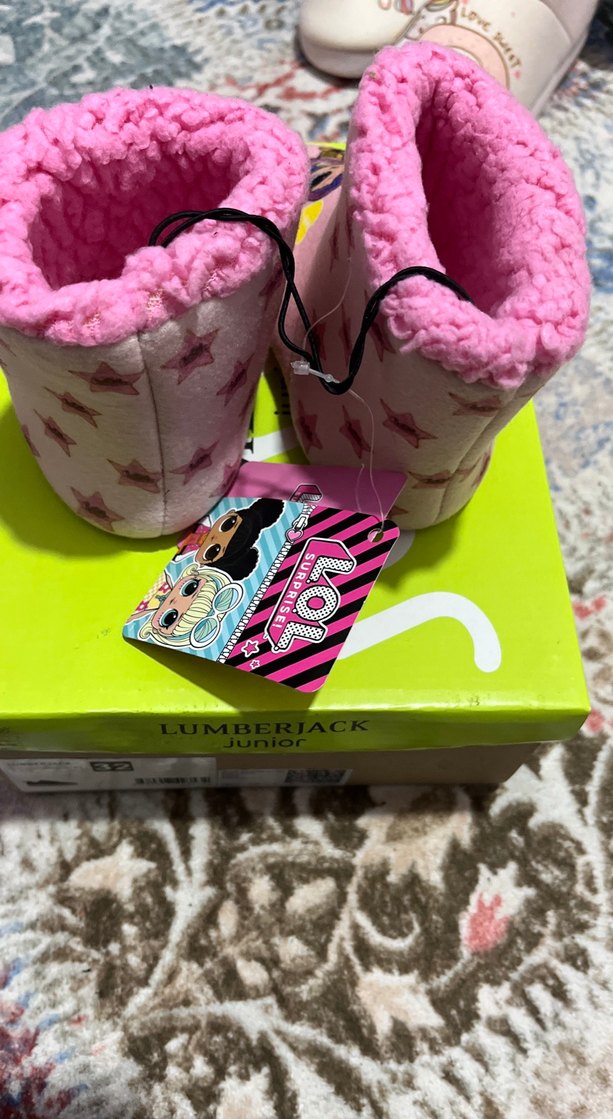 Kız Çocuk Renkli Pop Kültür Desenli Sıcak Ev Terliği24-25 arası - Görsel 4