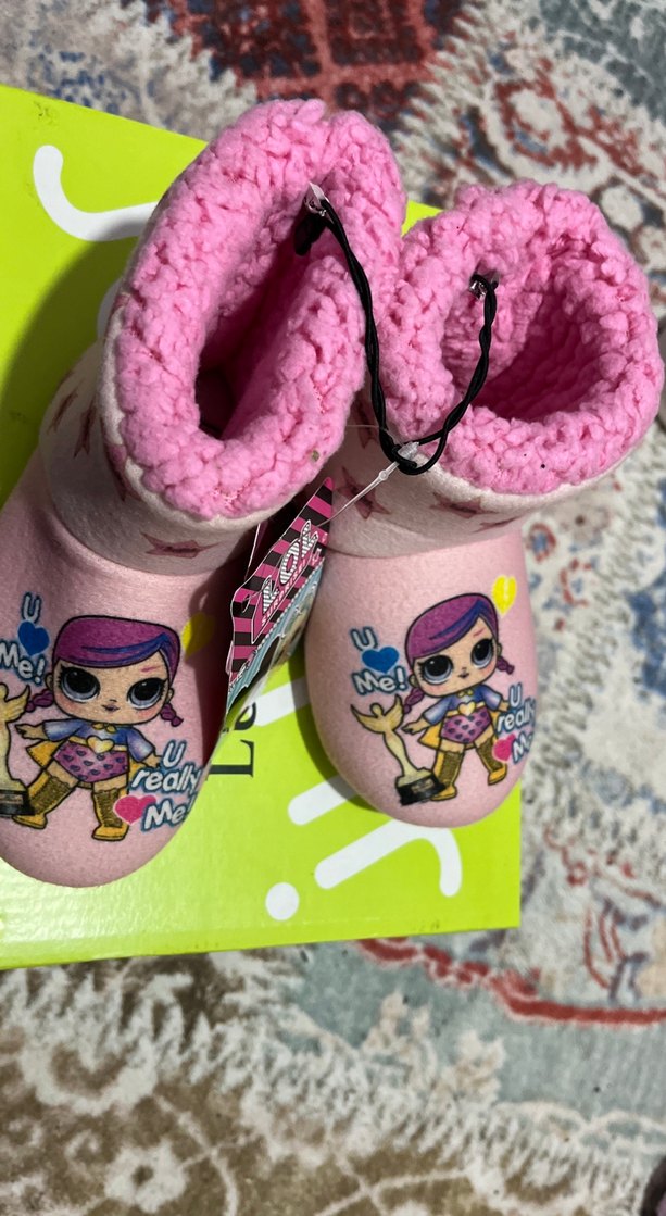 Kız Çocuk Renkli Pop Kültür Desenli Sıcak Ev Terliği24-25 arası - Görsel 2