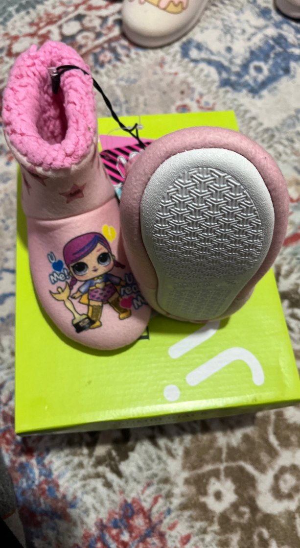 Kız Çocuk Renkli Pop Kültür Desenli Sıcak Ev Terliği24-25 arası - Görsel 3