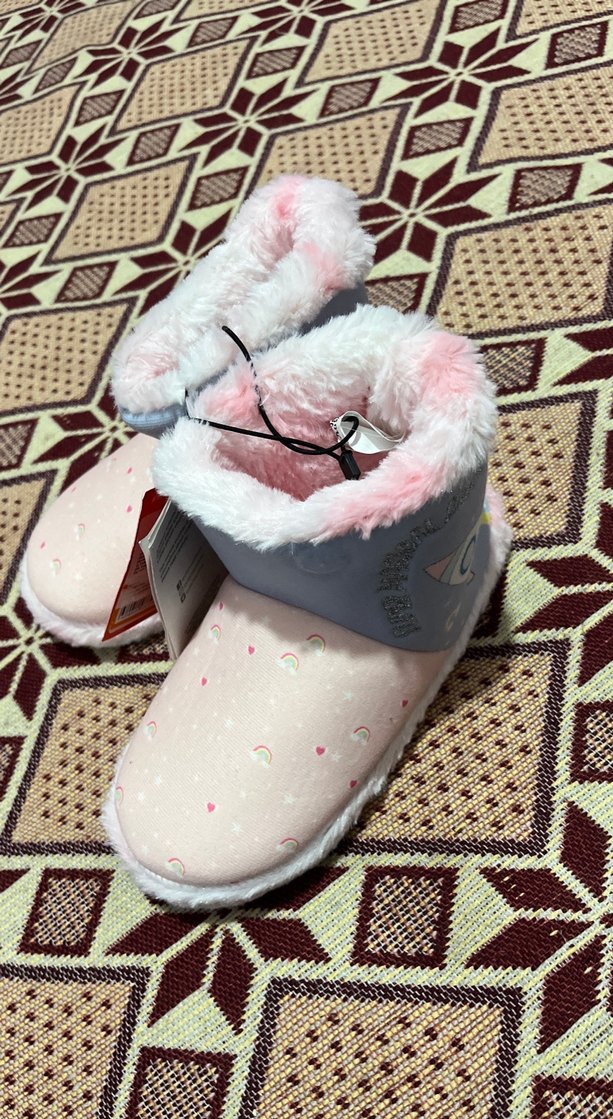 Kız Çocuk Çok Renkli Sıcak Peluş Terlik29-30 giyer - Görsel 4