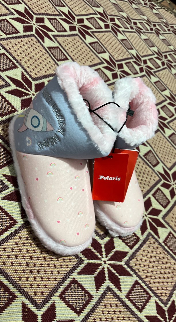 Kız Çocuk Çok Renkli Sıcak Peluş Terlik29-30 giyer - Görsel 2