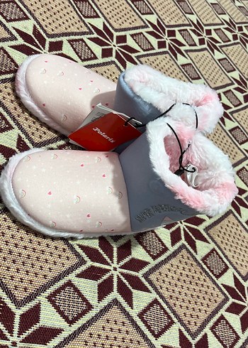 Kızlar için Pembe Kadife Ev Terliği31-32 giyer - Görsel 2