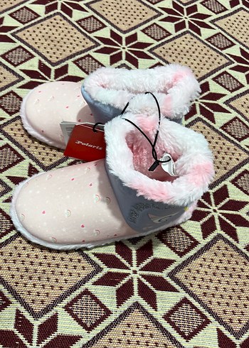 Kızlar için Pembe Kadife Ev Terliği31-32 giyer - Görsel 3