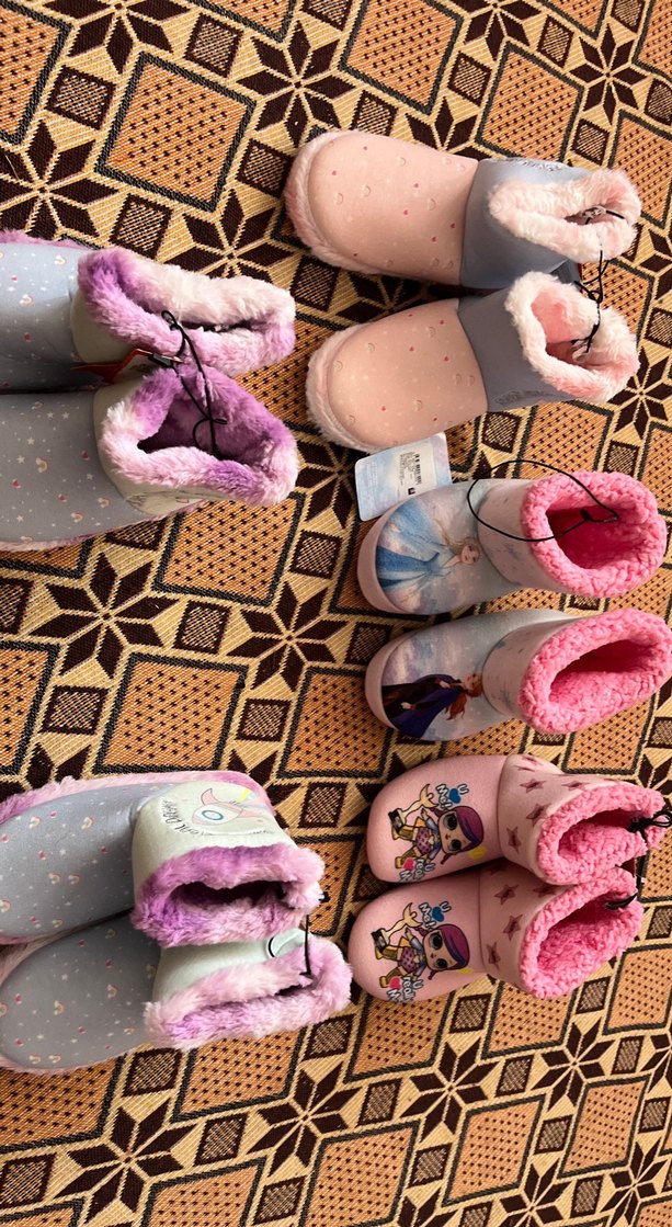 Kız Çocukları İçin Nakışlı, Örgü Sıcak Terlikler29-30 arası giy - Görsel 2