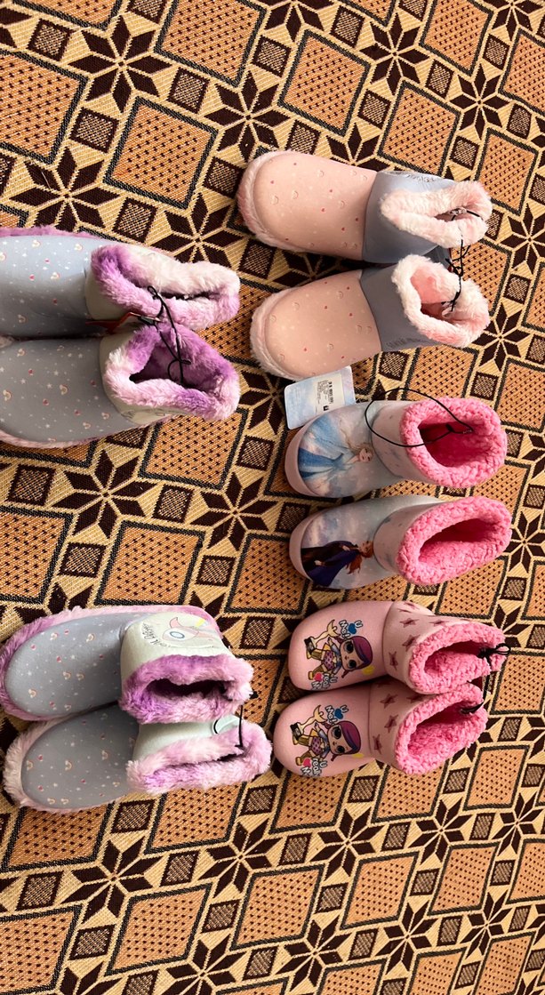 Kız Çocukları İçin Nakışlı, Örgü Sıcak Terlikler29-30 arası giy - Görsel 3