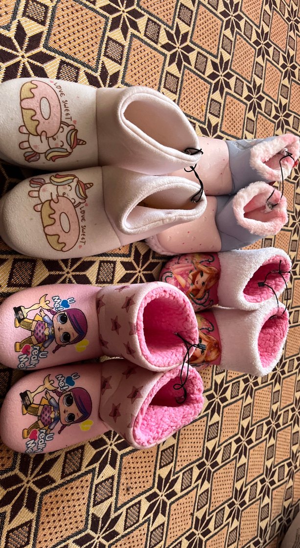 Kızlar için Renkli Örgü Sıcak Terliklersüper modeller 34-35 olu - Görsel 2