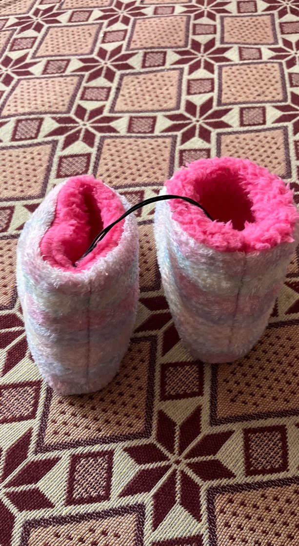 Kız Çocuk Pembe Bağlama Desenli Sıcak Terlik26-27 olur - Görsel 3