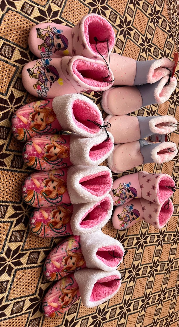 Kız Çocukları için Pembe Nakışlı Sıcak Terlik31-33 arası olur - Görsel 2