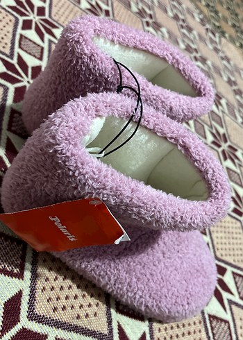 Kızlar için Pembe Örgü Sıcak Terlik37-38giyene olur - Görsel 3