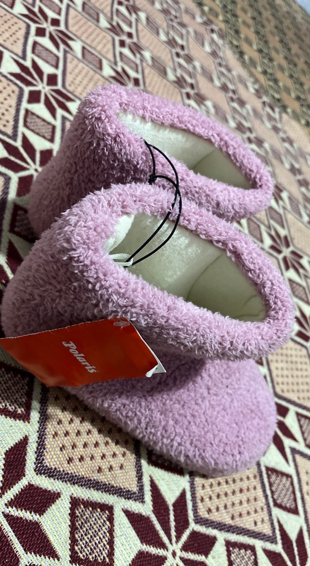 Kızlar için Pembe Örgü Sıcak Terlik37-38giyene olur - Görsel 3