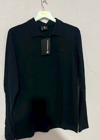 LUMBERJACK Siyah Uzun Kollu Polo Yaka Tişört-S-M mevcut - Görsel 2