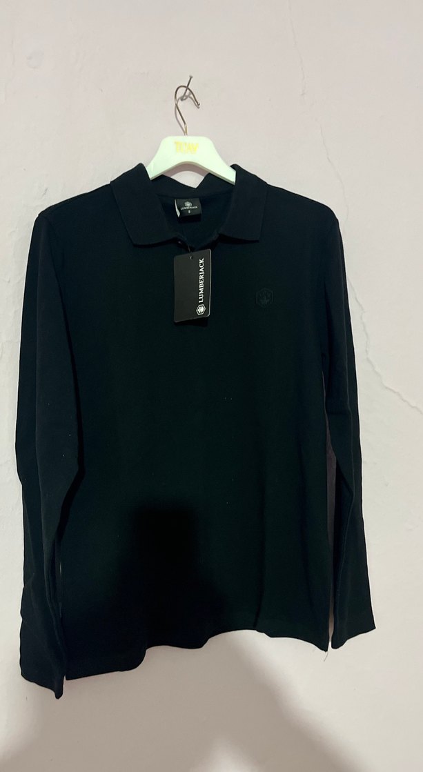 LUMBERJACK Siyah Uzun Kollu Polo Yaka Tişört-S-M mevcut - Görsel 2