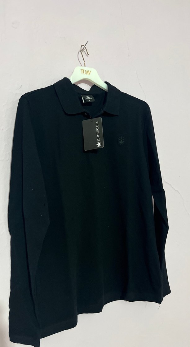 LUMBERJACK Siyah Uzun Kollu Polo Yaka Tişört-S-M mevcut - Görsel 4