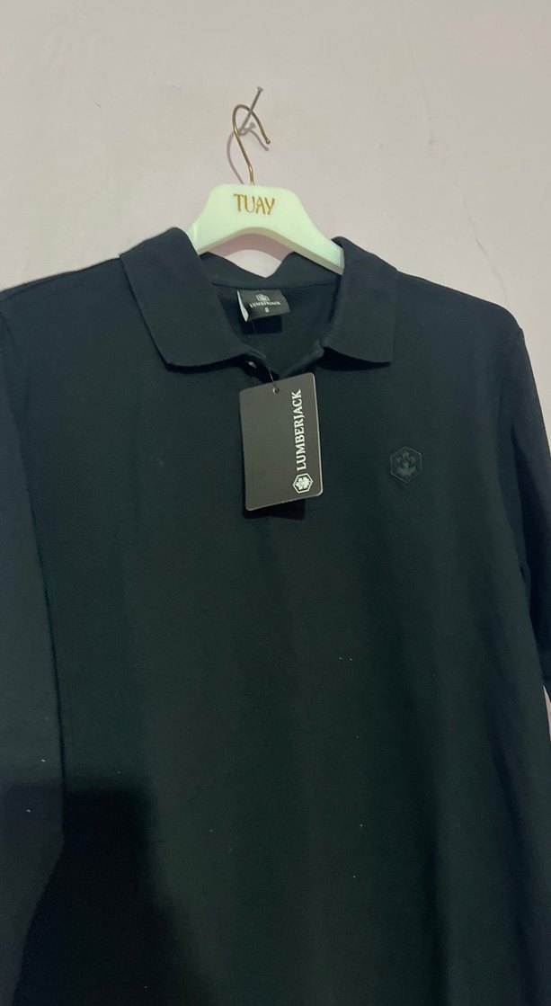 LUMBERJACK Siyah Uzun Kollu Polo Yaka Tişört-S-M mevcut - Görsel 3