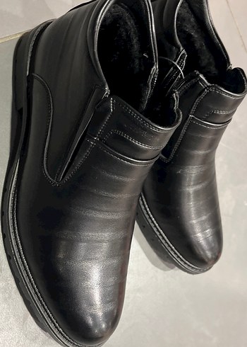 Fermuarlı Siyah Erkek içi yünlü DERİ BOT40-45 arası mevcut  - Görsel 3
