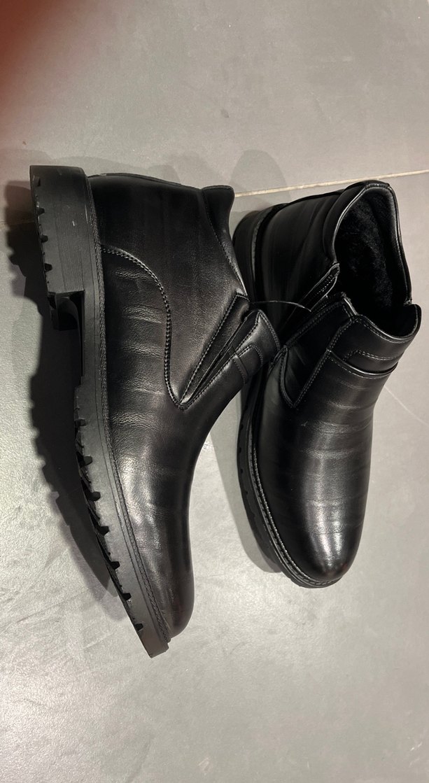 Fermuarlı Siyah Erkek içi yünlü DERİ BOT40-45 arası mevcut  - Görsel 4