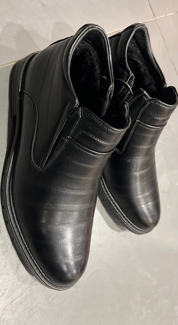 Fermuarlı Siyah Erkek içi yünlü DERİ BOT40-45 arası mevcut  - Görsel 3