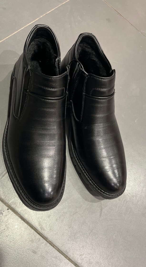 Fermuarlı Siyah Erkek içi yünlü DERİ BOT40-45 arası mevcut  - Görsel 2