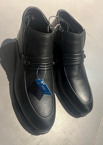 Siyah Erkek Kemerli Kauçuk Bot40-45 arası Deri süper model kürk - Görsel 4