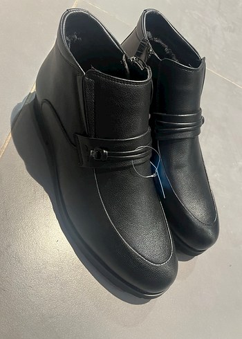 Siyah Erkek Kemerli Kauçuk Bot40-45 arası Deri süper model kürk - Görsel 5