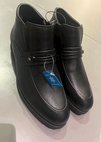 Siyah Erkek Kemerli Kauçuk Bot40-45 arası Deri süper model kürk - Görsel 3