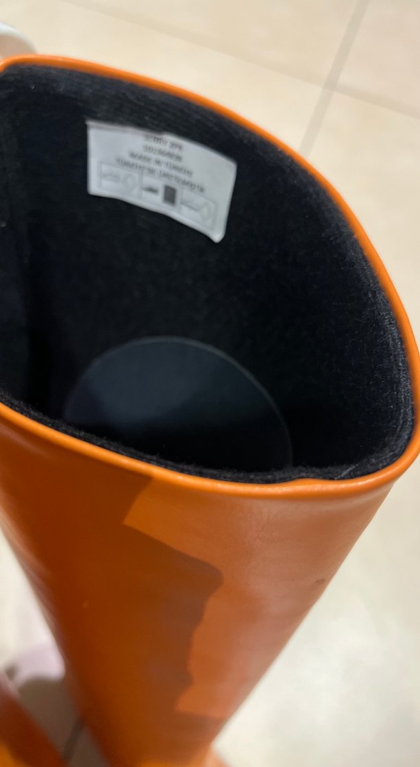 Bej Kadın İnce Topuklu Deri Diz Boyu Çizme - Görsel 3