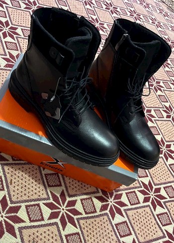 KİNETİX -100/100 DERi Erkek Siyah Bağcıklı Kauçuk Bot40SÜPER - Görsel 2