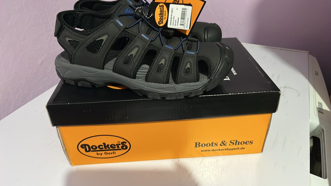 Siyah Biker Stili Erkek Sandalet Velcro - Görsel 3