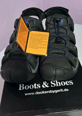 Siyah Biker Erkek Sandalet Velcro - Görsel 4