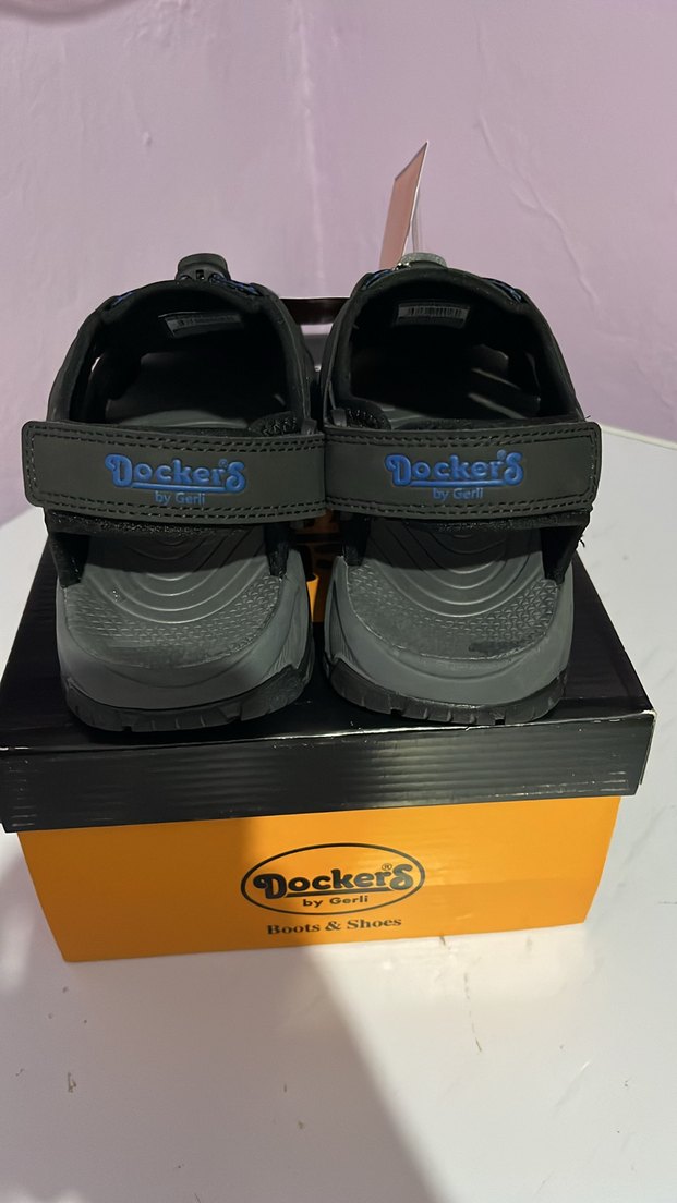 Siyah Biker Erkek Sandalet Velcro - Görsel 5