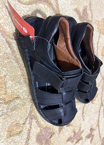 Tokalı Siyah Erkek Sandalet - Görsel 4