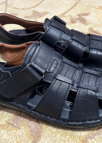 Tokalı Siyah Erkek Sandalet - Görsel 5