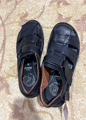 Tokalı Siyah Erkek Sandalet - Görsel 3