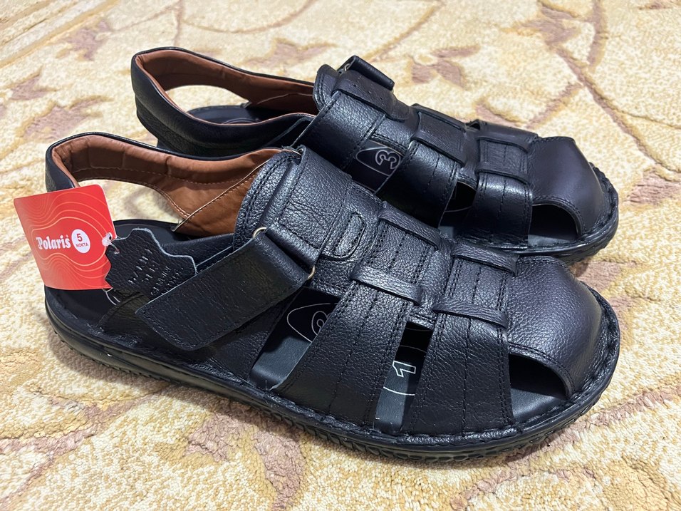 Tokalı Siyah Erkek Sandalet - Görsel 5