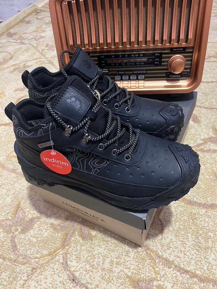 Erkek Siyah Outdoor Bağcıklı Kauçuk Bot - Görsel 3