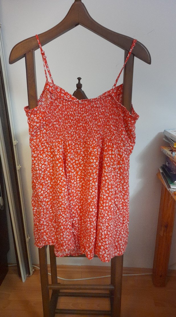 Kırmızı Bağcıklı Mini Bohem Elbise - Görsel 2