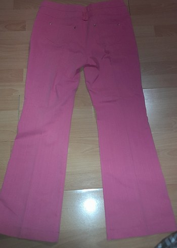 Pembe Normal Boy Kadın Kumaş Pantolon - Görsel 3