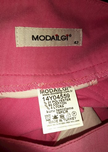 Pembe Normal Boy Kadın Kumaş Pantolon - Görsel 4