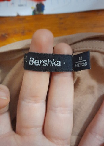 Bej Kısa Kollu Kadın Keten Tişört - Görsel 3