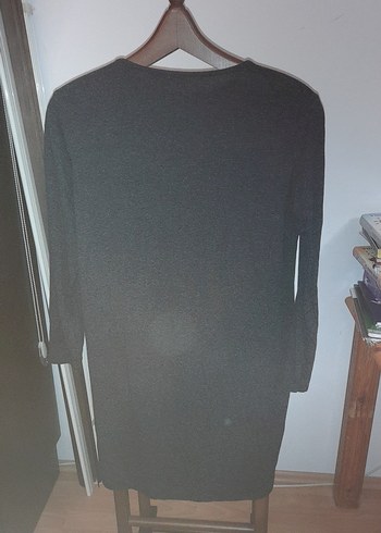 Gri Uzun Kollu Triko tunik - Görsel 2