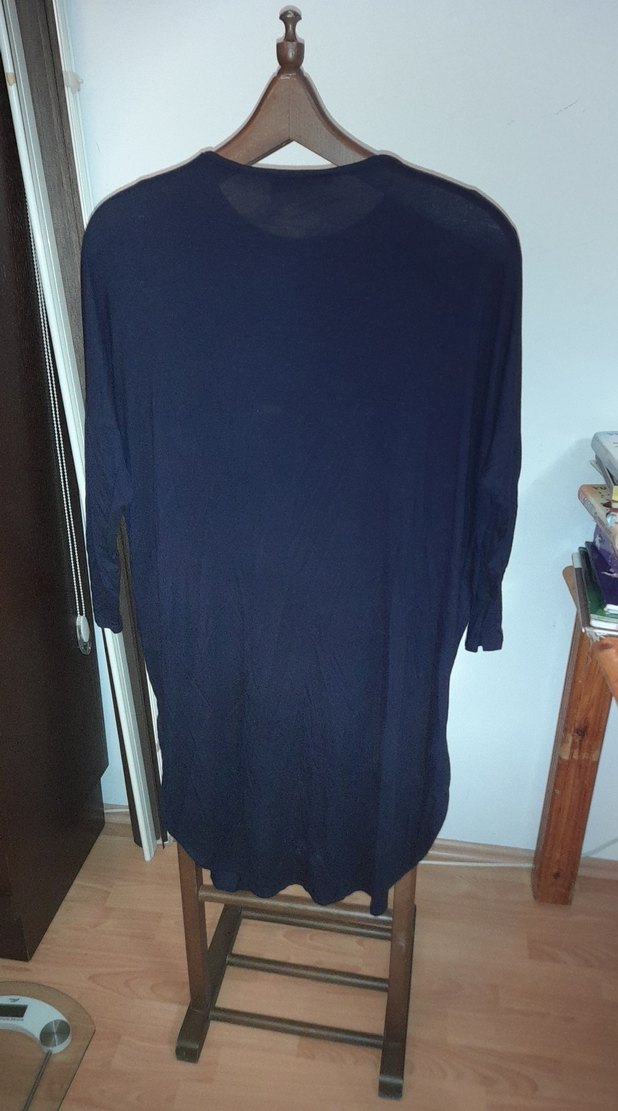 Püsküllü Lacivert Bohem Uzun Kollu Tunik - Görsel 2